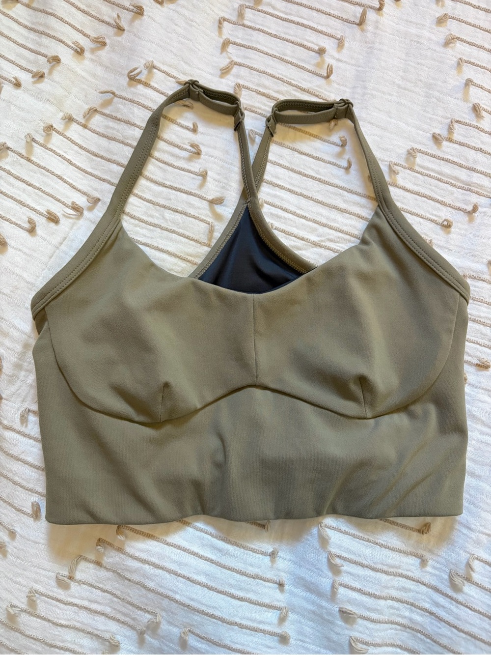 NEW Varley small Olive Green Racer Y back Strappy Sports Bralette unpadded Bra